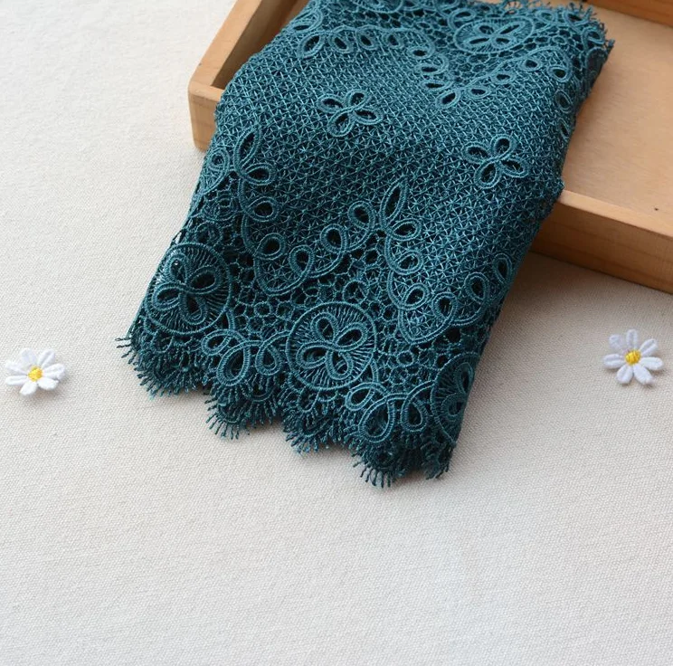 2 метра зеленая Высококачественная кружевная ткань африканская гипюровая