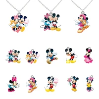disney cute cartoon mickey mouse animation pattern shape resin chain pendant necklace children gifts epoxy resin jewelry xds585