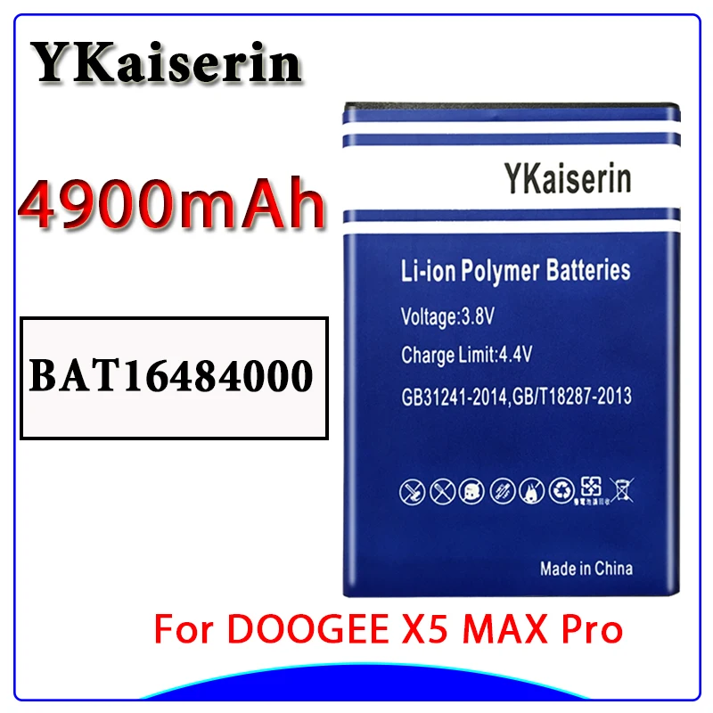 100% высококачественный аккумулятор BAT16484000 4900 мАч для телефона DOOGEE X5 MAX X5max Pro +