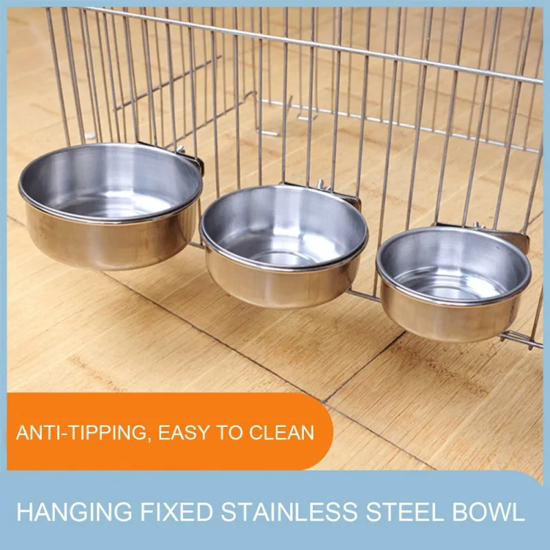 Миска для домашних животных из нержавеющей стали стационарная подвесная клетка