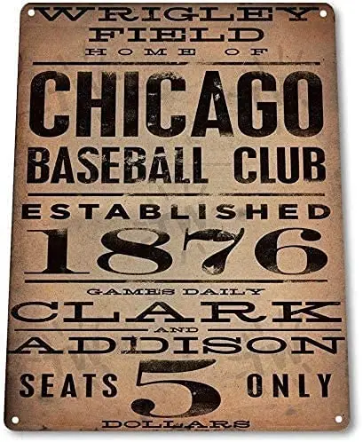 

Funny logo Chicago club retro metal tin wall sign plaque suitable for home bathroom and cafe bar bar wall decoration