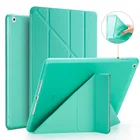 Мягкий силиконовый чехол из искусственной кожи для Apple iPad 10,2 2020, умный чехол-подставка для iPad 7, 8, A2200, A2198, A2232, чехол для планшета + пленка + ручка
