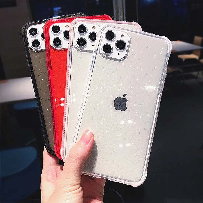 Блестящий однотонный противоударный чехол LACK для телефона iPhone 11 11pro Max X XS XR 6 6S 7 8