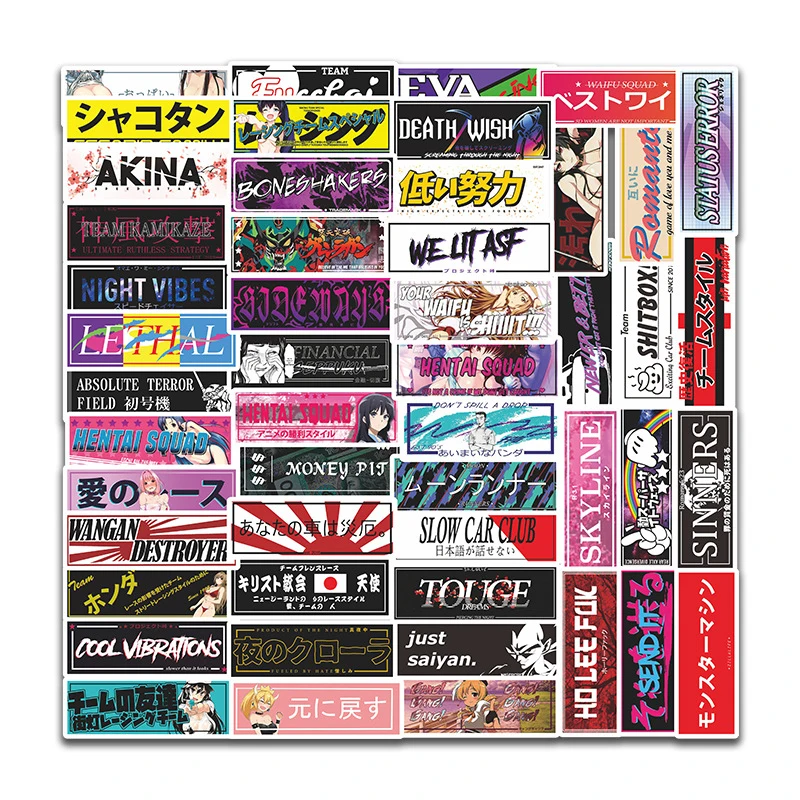 50 шт. дорожный городской пейзаж мультфильм Граффити наклейки DIY мотоцикл