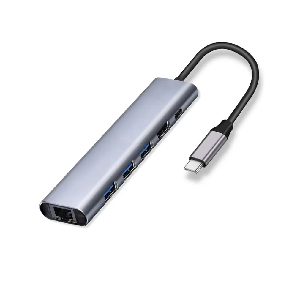 

Док-станция 6 в 1, USB 3,0, PD, HDMI, RJ45