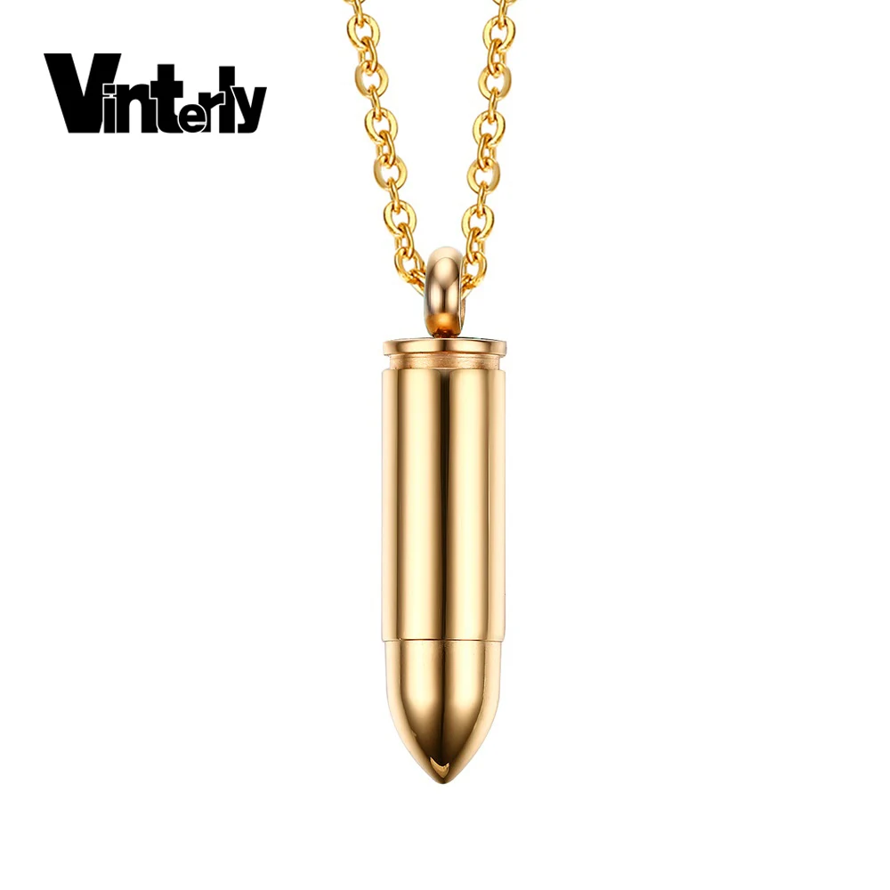 Vinterly панк 5 цветов s форма пули нержавеющая сталь ожерелье для кремации скребки