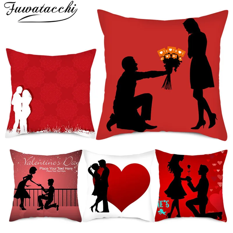 Fuwatacchi милые парные наволочки с принтом картонные для влюбленных фото домашнего