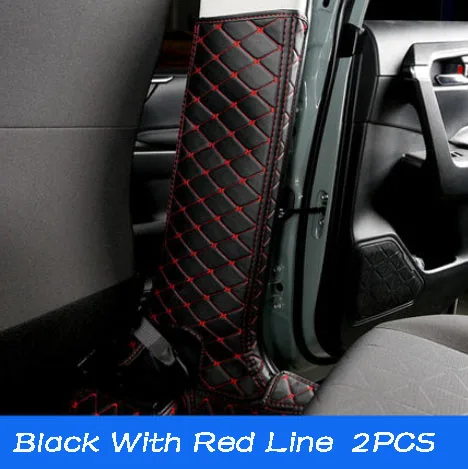 Red Line 2Pcs Автомобиль все включено заднее сиденье анти-Kick Pad задняя спинка сиденья Крышка B столб защитный коврик для Toyota RAV4 RAV-4 - Название цвета: Red Line 2Pcs