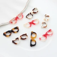 10pcslot acetic acid resin charms tortoiseshell glasses sunglasses charms connector for diy jewelry making finding accessories