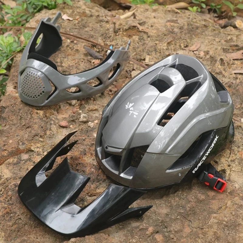 RACEWORK Bicycle Helmet Cycling Specialized Integral Full Face Mountain Road Bike Sport Hat For Man Lightweight Size 58-62CM MTB