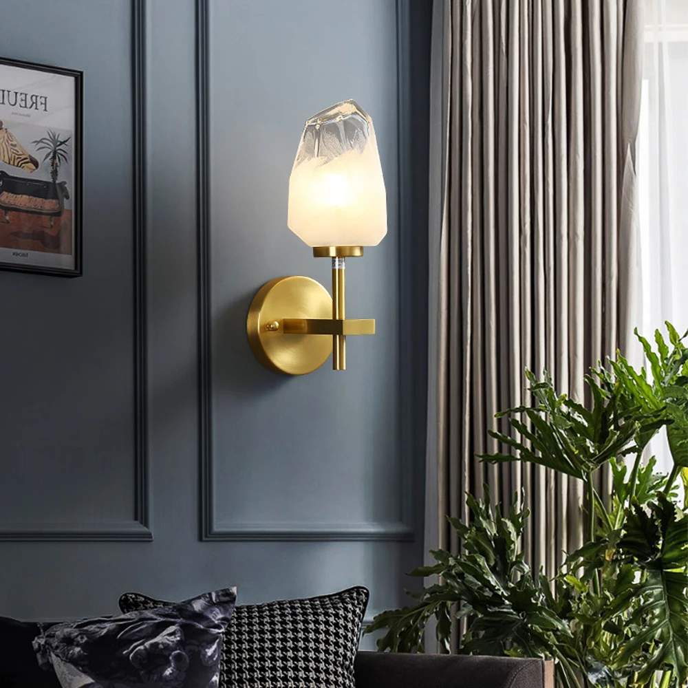 

modern gold wall lights living decoration wandlamp AC110V 220v replaceble led glass hallway lighting