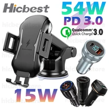 15W Car Wireless Charger Mount for Samsung S20 Ultra Note 20 Note10 S10 Induction Car Charger Phone Holder for iPhone 12 SE 11 8