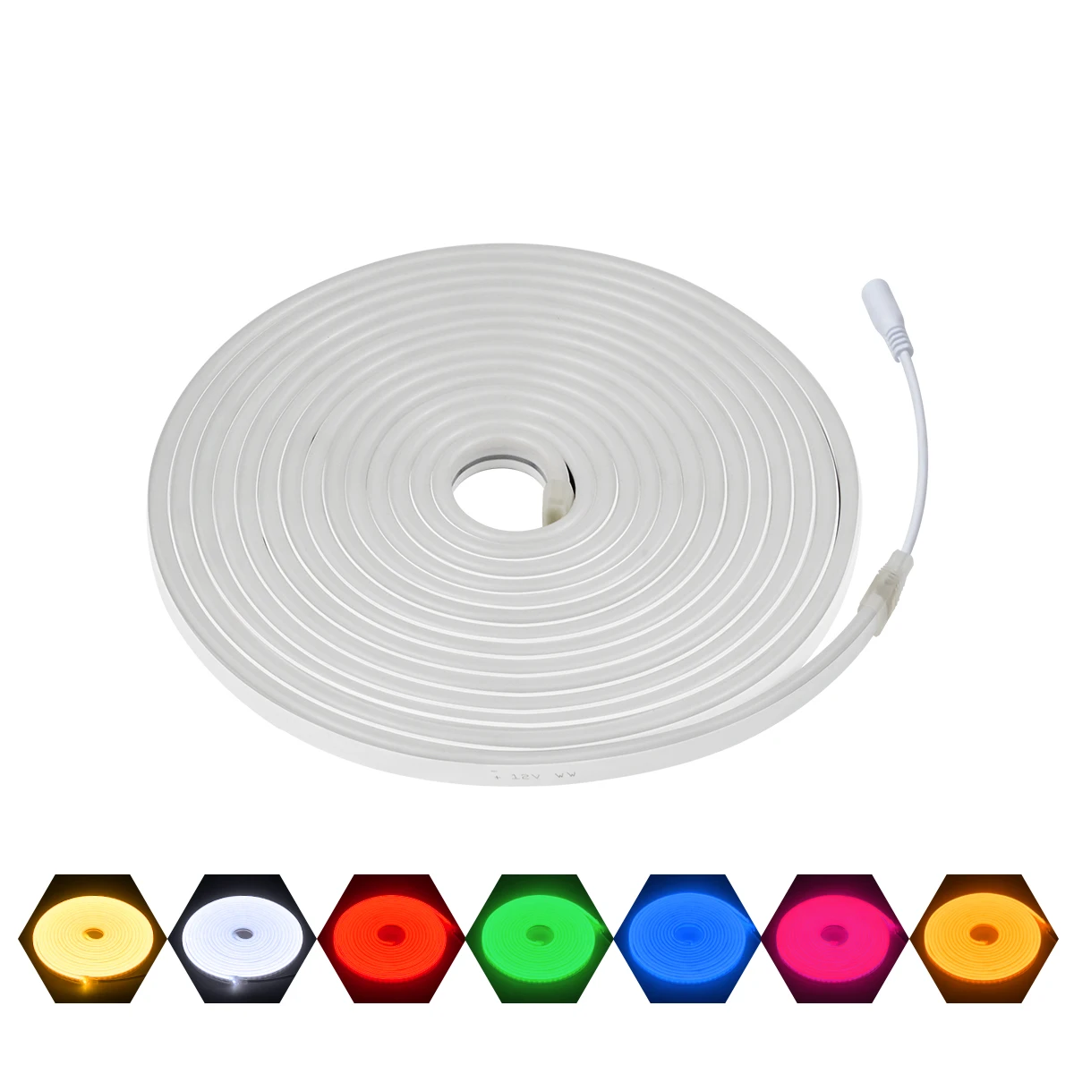 Сказочный светодиодный неоновый светильник полосы 12V гибкий Веревка Tube 5M RGB