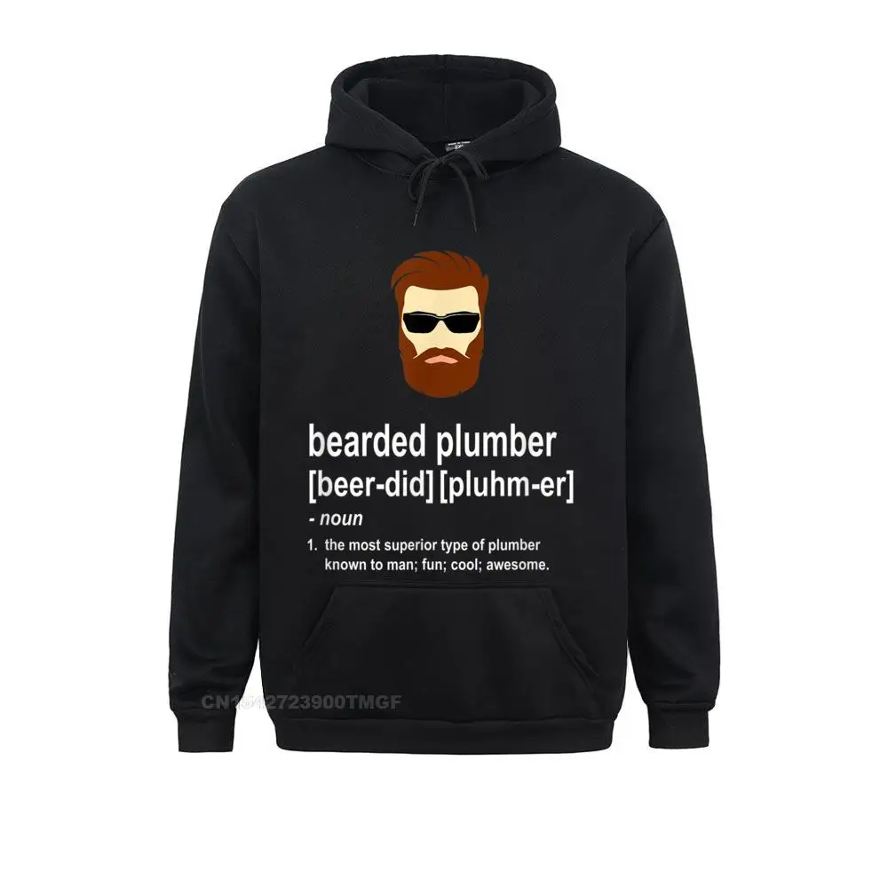 Wholesale Mens Funny Brown Beard Plumber for Men Son of a Plumber Oversized Hoodie Personalized Streetwear Mens Hoodies Black