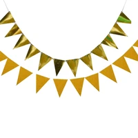 18flag gold silver black paper board garland christmas banner baby shower birthday wedding event party decoration room bunting