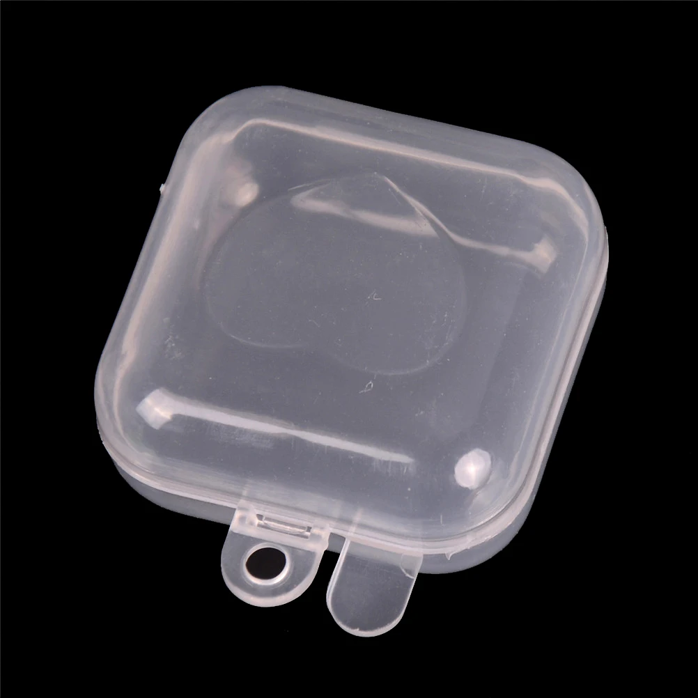 

10Pcs Clear Portable Popular Mini Clear Plastic Small Box Hook Jewelry Earplugs Container Box 37*37*20mm