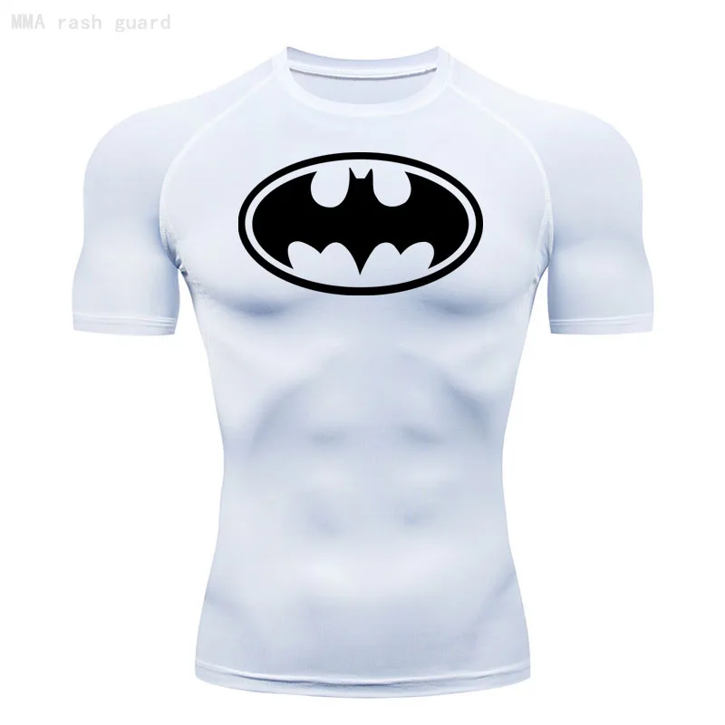 New T-shirt Running Men's Compression Sportswear MMA Gym T-shirt Men Tracksuit Tights Fitness Bodybulding Jogging Short shirt