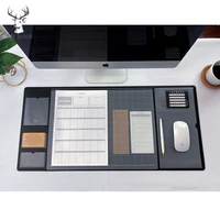 retro multifunctional oversized pu mouse pad student writing pad business desk mat laptop cushion desk organizer with calendar