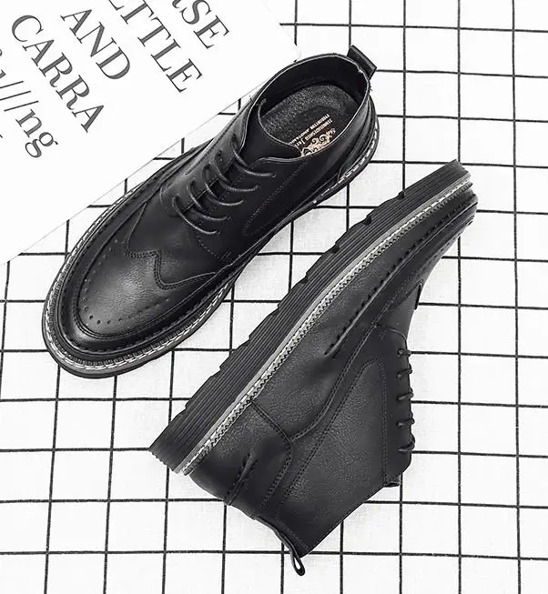 Зима 2019 новинка черные высокие мужские Ботинки Martin повседневная обувь в