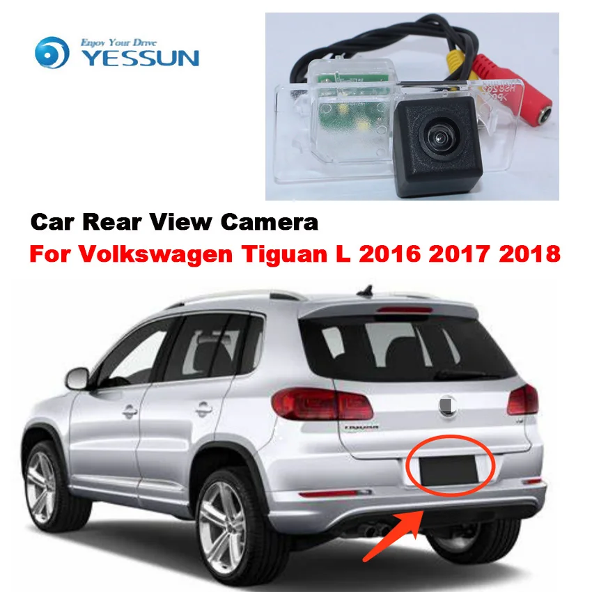 

Автомобильная парковочная камера заднего вида для Volkswagen Tiguan L 2016 2017 2018 CCD HD ночное видение Водонепроницаемая резервная камера заднего вида