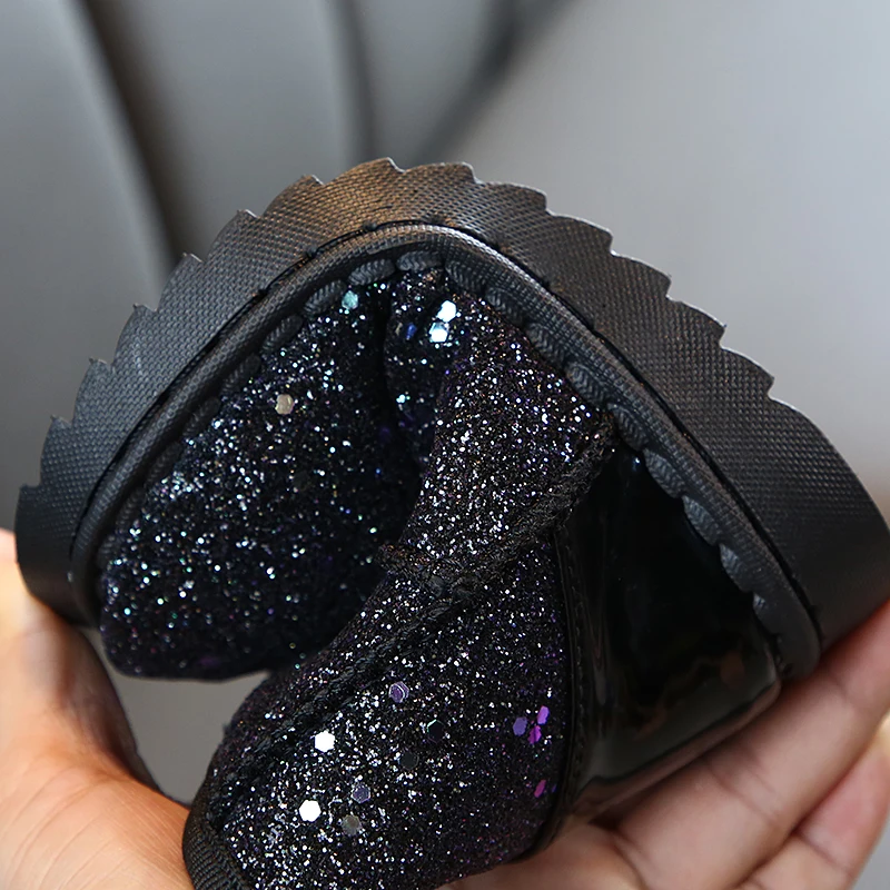 Ботинки для девочек 2020 зимняя детская обувь детские винтажные теплые блестящие