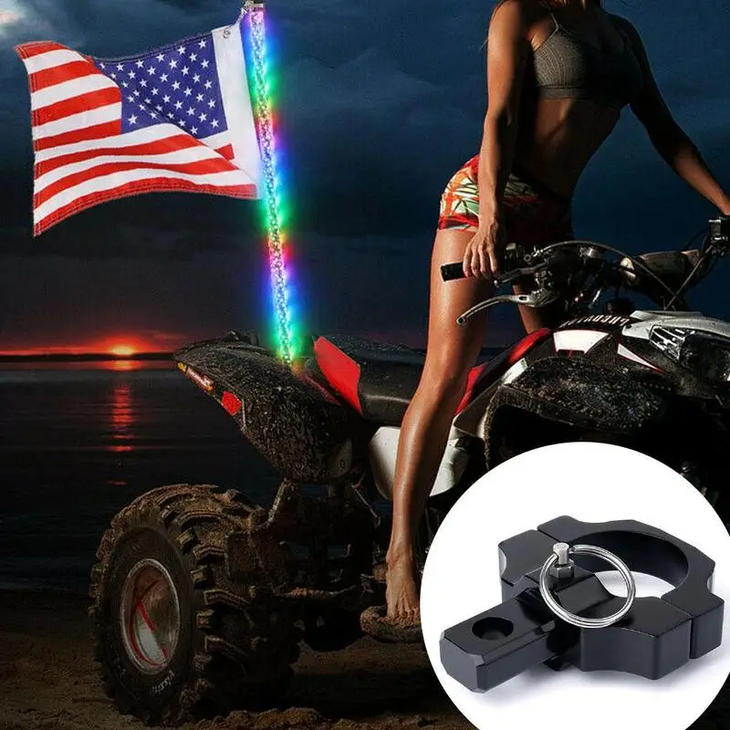 

1pcs Led UTV Flag Lamp Bracket Pole Whip Holder Clamp Black Bracket Color Mount Aluminum Flagpole Ligh Q1L9