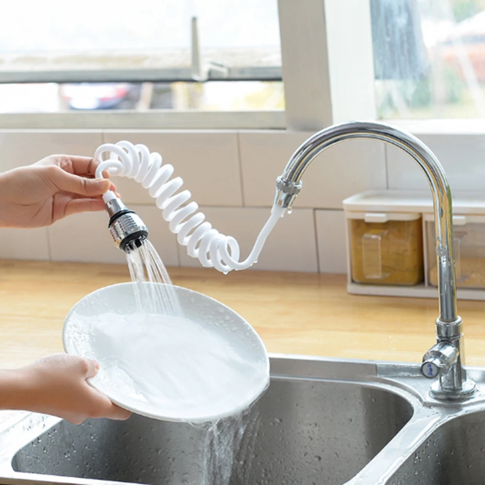 

Home Kitchen Faucet Extension Extender Long Hose Portable Retractable Foaming Durable Kitchen Sprayer
