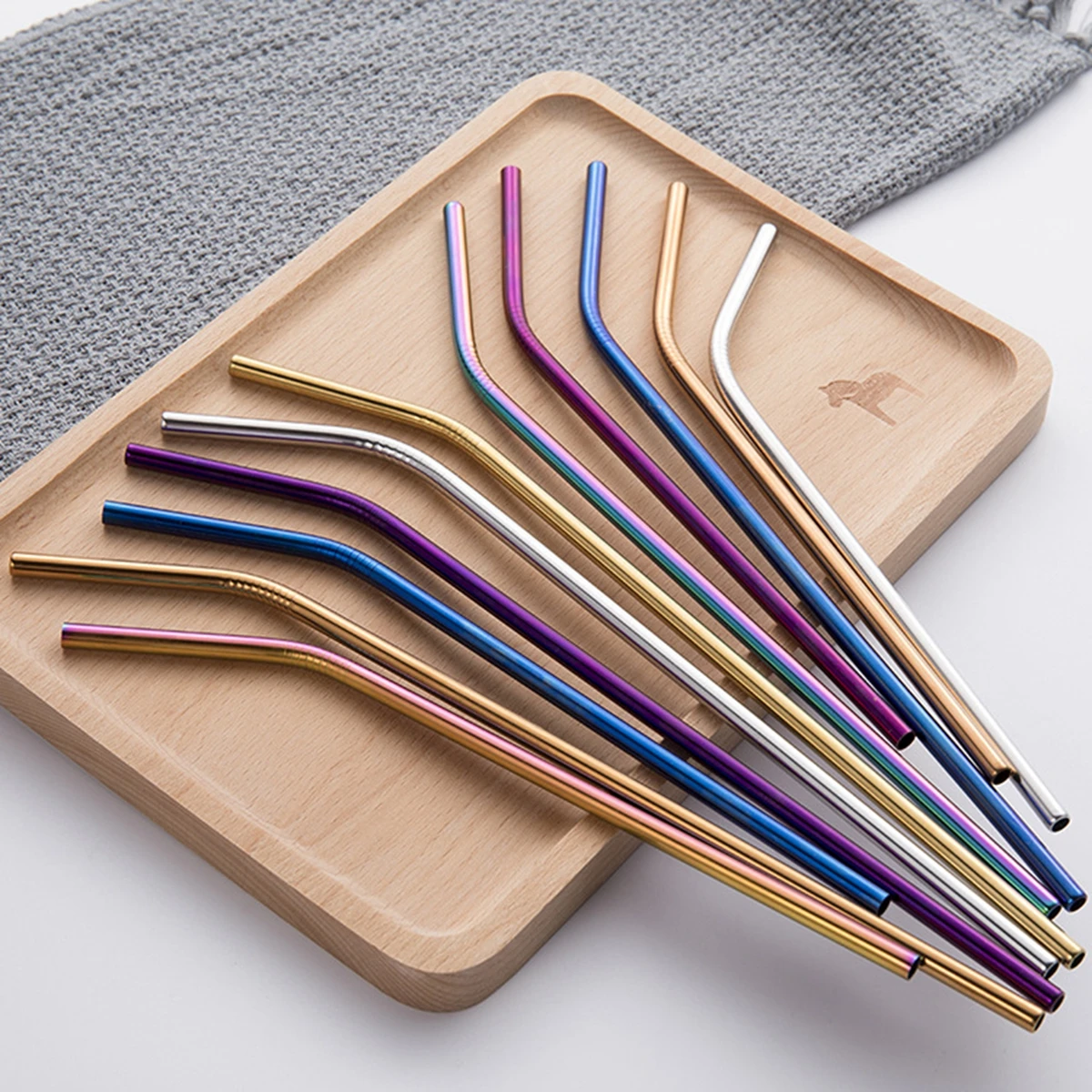 Регулируемые питьевые соломинки из нержавеющей стали 304 экологически чистые