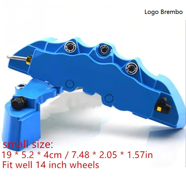 Blue 2pcs S 4 шт/2 шт тормозной суппорт крышки высокого качества ABS пластик грузовик 3D Красный полезный автомобиль Универсальный диск передний задний авто Универсальный комплект - Цвет: Blue 2pcs S