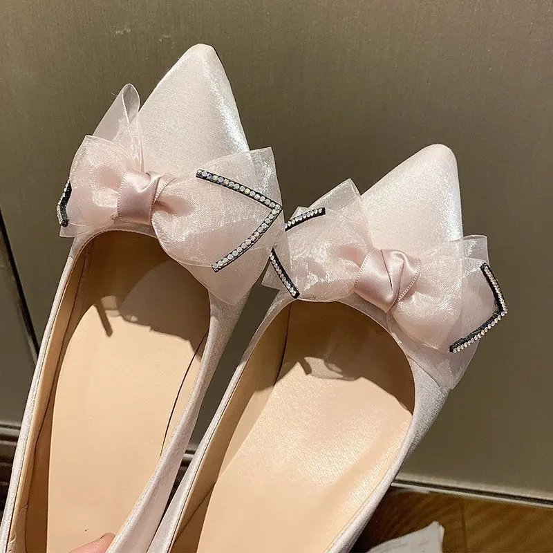 

Pointed Toe Heels Women Outdoor Classic Design 2021 Spring Summer Fashion Party Dress French Shallow Mouth Female Single Shoes