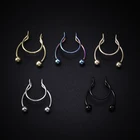 Кольца для носа с имитацией пирсинга, круглые кольца из хирургической стали для имитации пирсинга носа, ювелирные украшения для имитации пирсинга носа, 1-5 шт., 20 г