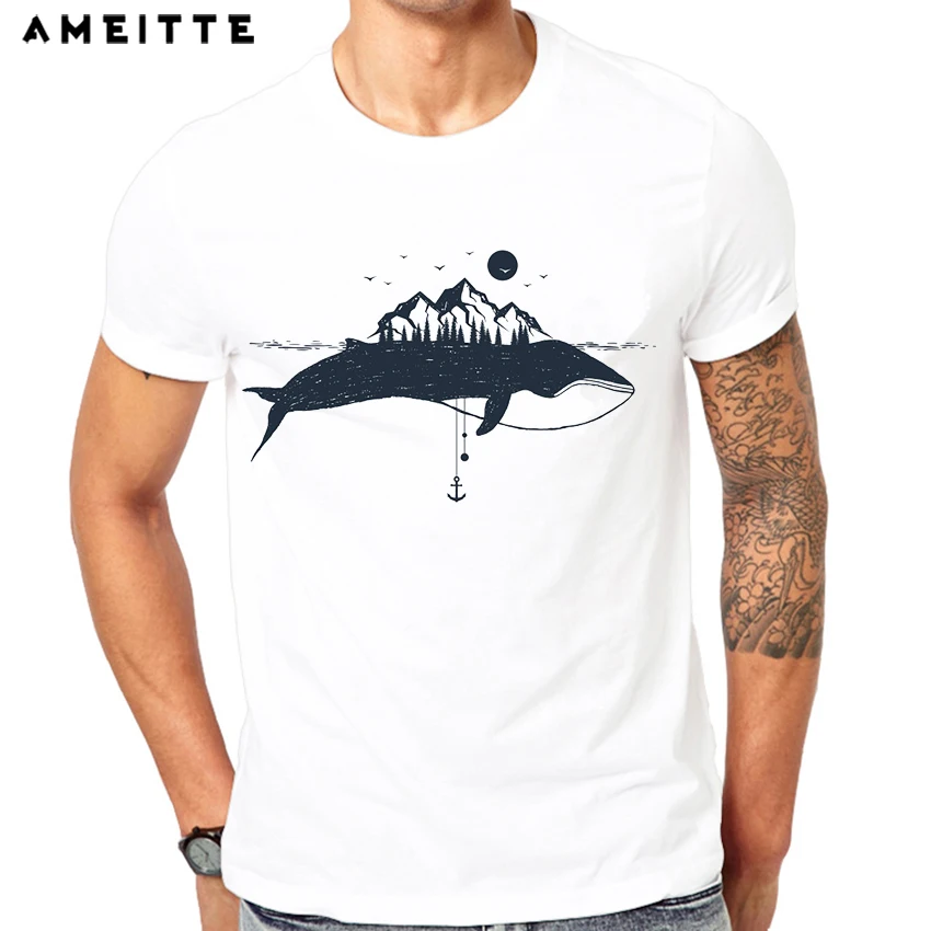 2019 AMEITTE новейшая футболка с геометрическим дизайном Китом мужские топы принтом