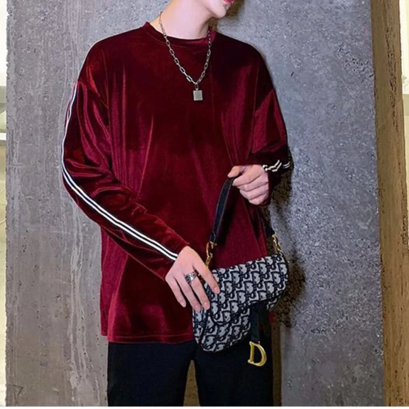 

2020 European and American autumn new temperament all-match sweater men loose bottoming shirt long-sleeved T-shirt men