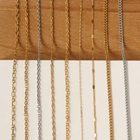 new basic link chain style stainless steel thin cuban water wave chain choker necklace for women girls trendy diy jewelry gift