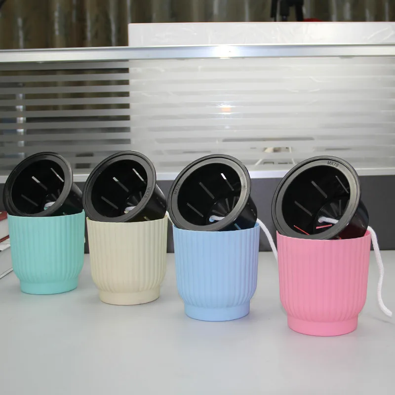 Пластиковый самополивающийся цветочный горшок комнатный зеленый для растений