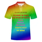 Мужская рубашка-поло на заказ, персонализированная рубашка-поло с вашим собственным дизайном, футболка-поло со сюжетным фото, 3D-принтом, европейский размер