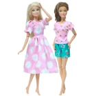 Высококачественный наряд для кукол, весенняя одежда для свиданий с цветами, розовое платье, мини-блузка, короткие штаны, Одежда для кукол Барби, аксессуары для игрушек