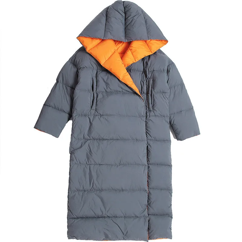 

Women down coats winter down coats women's long fashion hooded white duck down thick warm jacket пуховики женские зимние