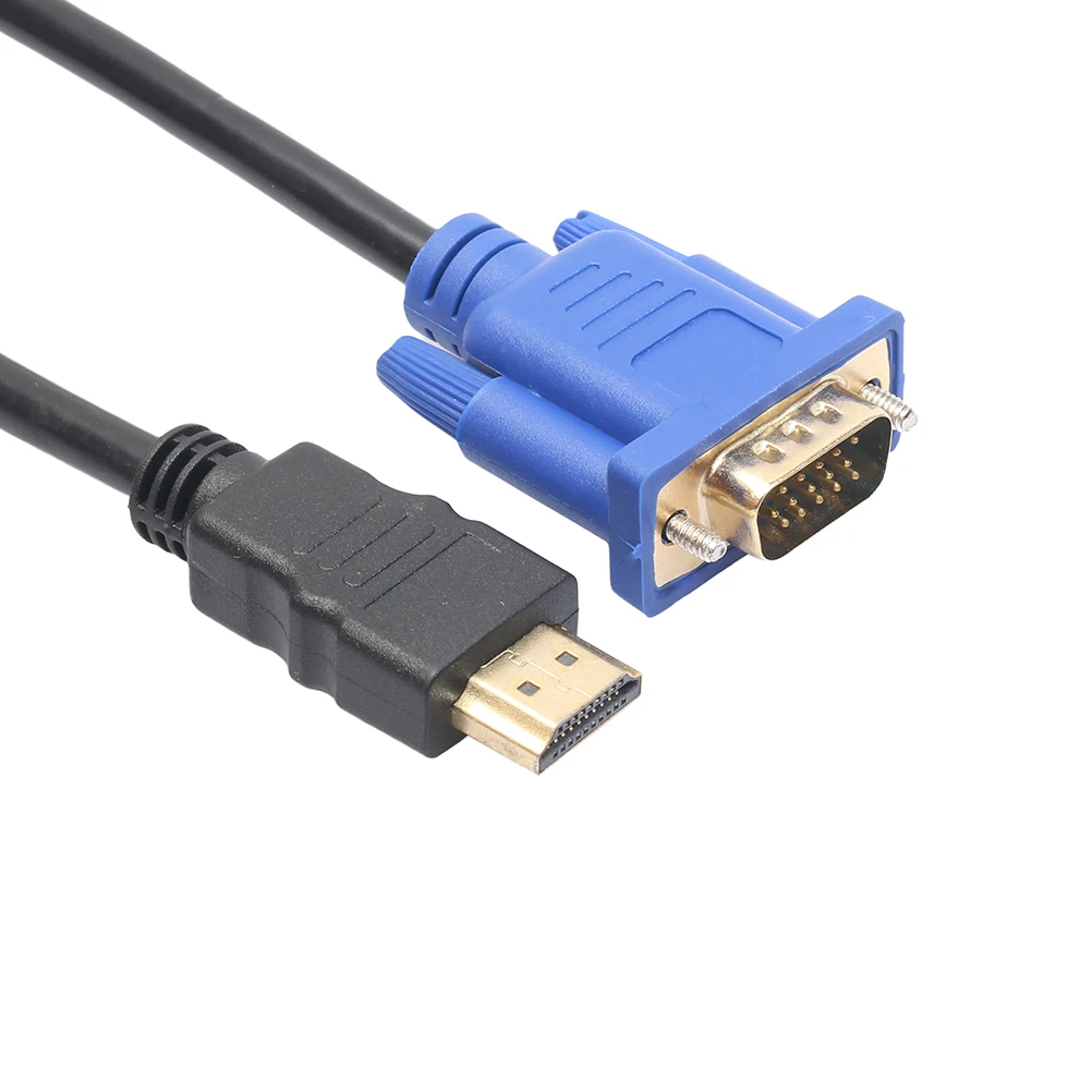1 8 м 6FT HDMI Золотой Мужской к VGA HD 15 мужской 15Pin видео адаптер Шнур кабель для HDTV ПК ноутбук переменного тока
