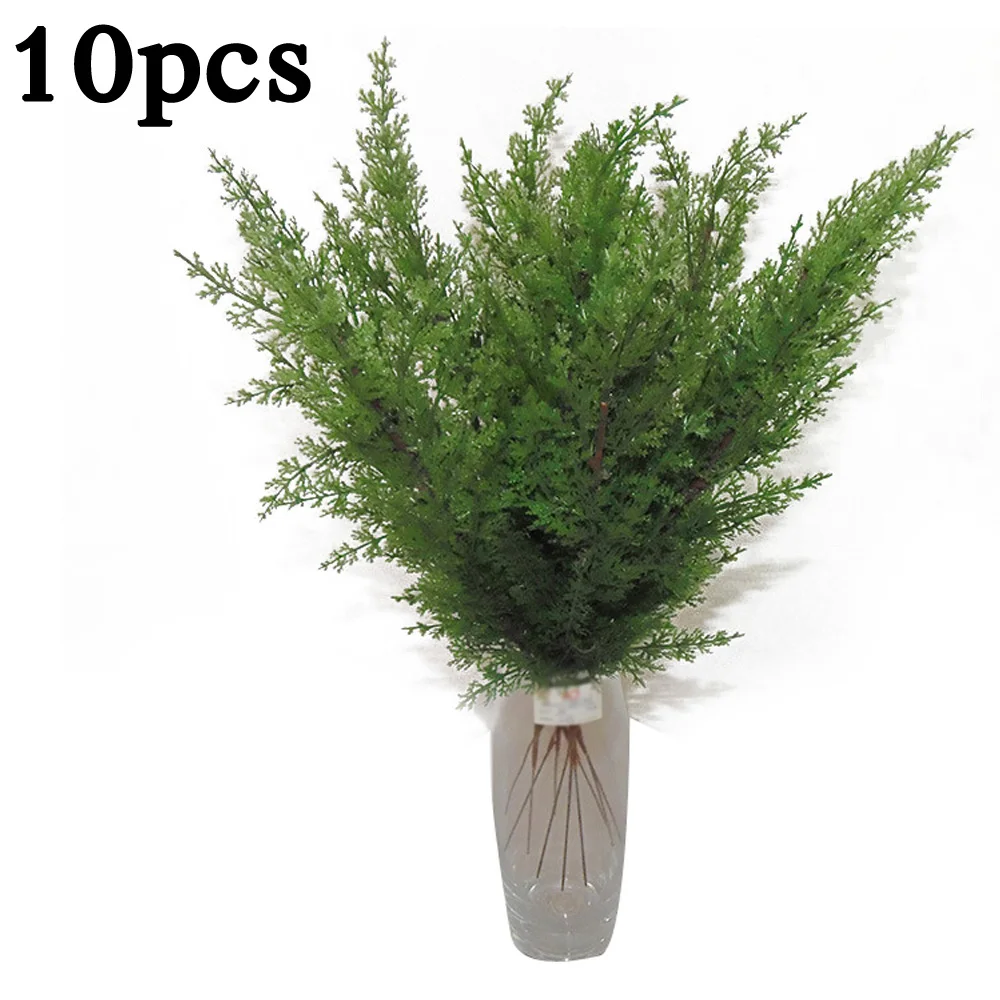 

Fake Artificial Green Plant Pine Cypress Leaves Simulation Home/Office Decor
