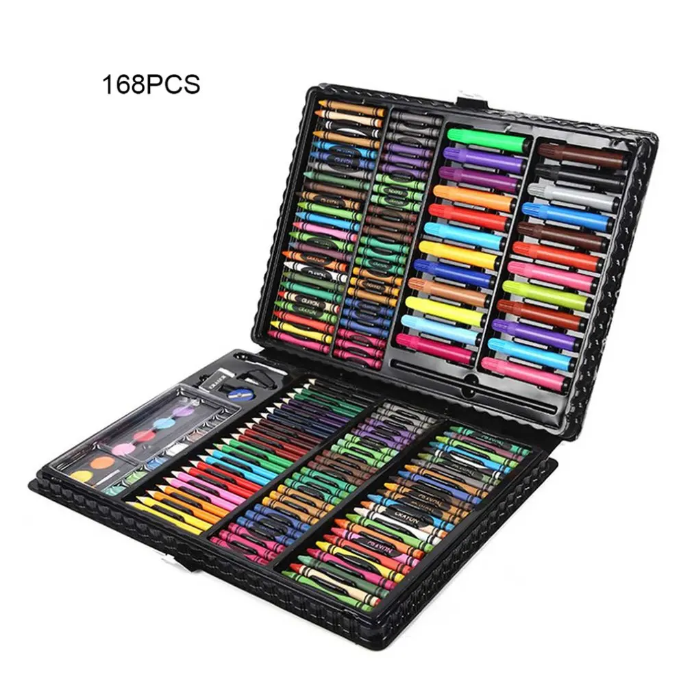 

150pcs/168pcs Children Drawing Set Water Color Pen Crayon Oil Pastel Painting Drawing Tool Art Supplies Stationery Set
