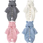 Новый Модный осенне-зимний детский теплый комбинезон Focusnorm вязаный мягкий хлопковый комбинезон с капюшоном с 3D рисунком животных Осенний комбинезон для маленьких девочек