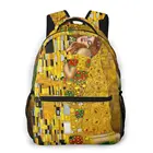 Женский рюкзак, сумка через плечо для девочек-подростков, Поцелуй Густава Климта, Женский школьный рюкзак