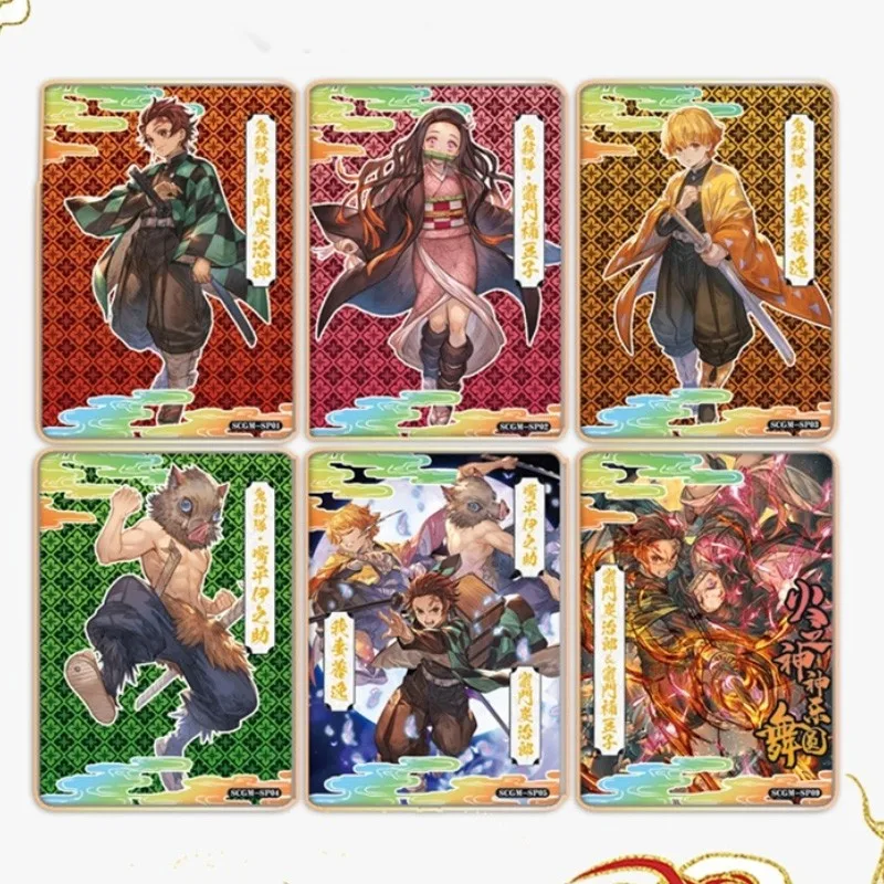 Juego de mesa para cartas Demon Slayer Kamado Tanjirou Nezuko Zenitsu, juego de mesa para cartas, juguetes de navidad, regalos para ni&ntilde;os, paquete de 1/2/3-2