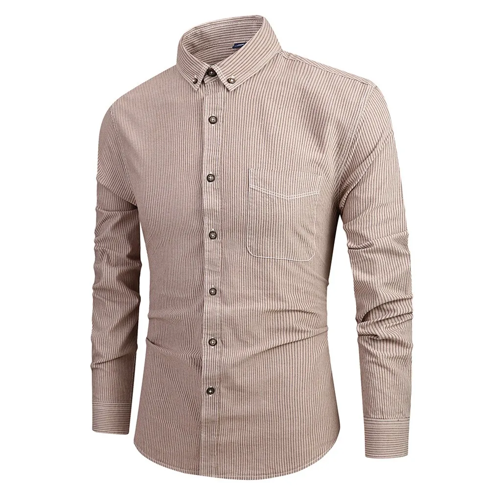 SAGACE многоцветная модная мужская рубашка с длинным рукавом и отложным воротником