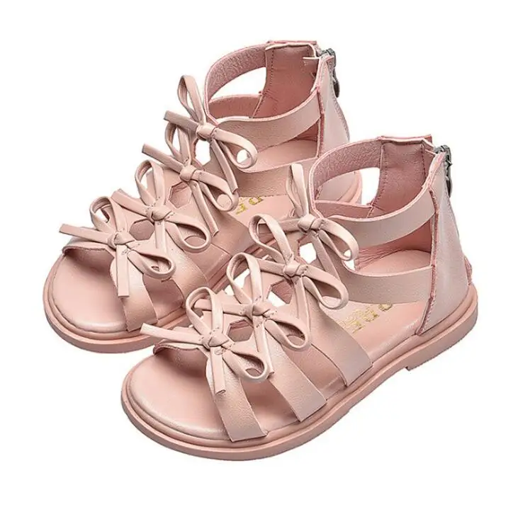 Пляжные сандалии для девочек Летние сандалии-гладиаторы с вырезами Детская