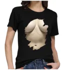 Летняя новая стильная женская футболка для отдыха большого размера с реалистичной большой грудью, Женская забавная футболка, пуловеры с коротким рукавом, футболки, топы