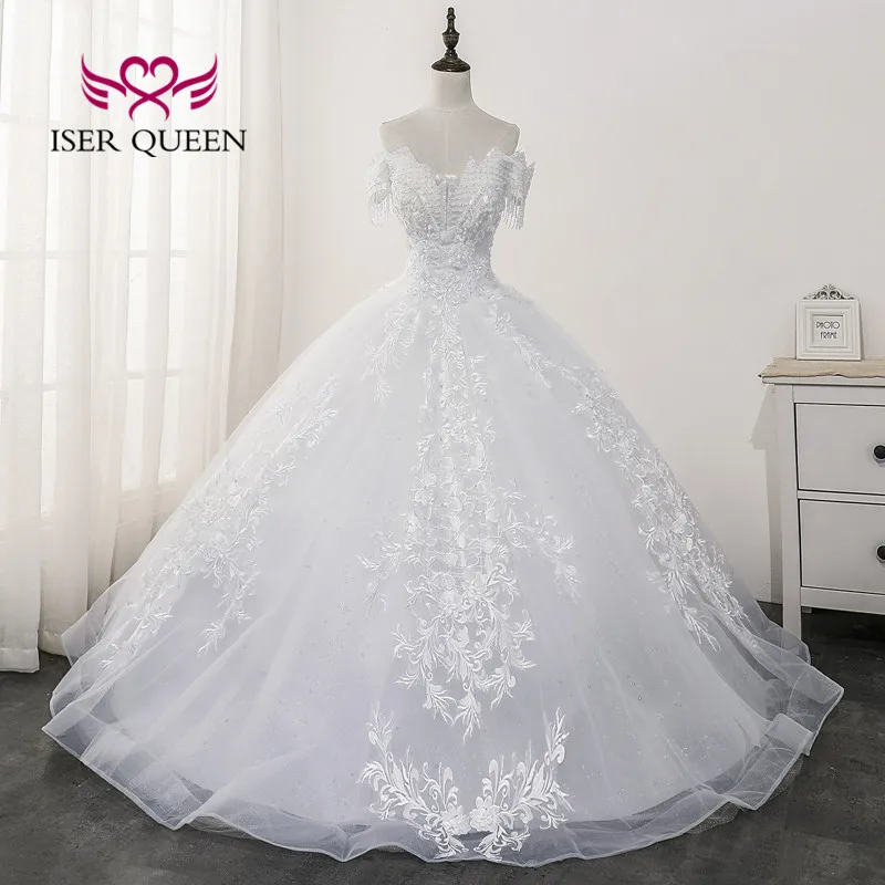 

Качественное красивое кружевное свадебное платье с вышивкой, новинка 2022, модное женское платье невесты в дубайском стиле с бисером, WX0174