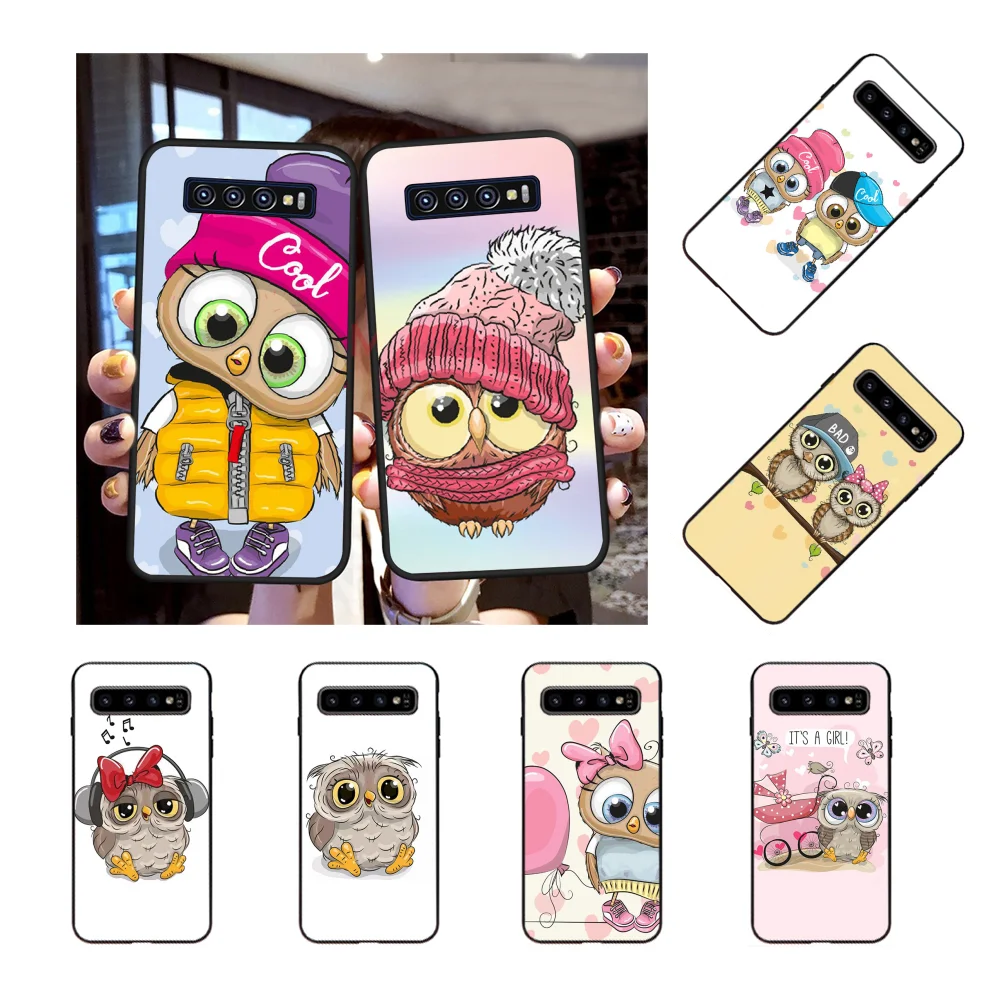 NBDRUICAI милый Сова Жесткий черный мягкий чехол для телефона Samsung S9 plus S5 S6 edge S7 S8 S10 E