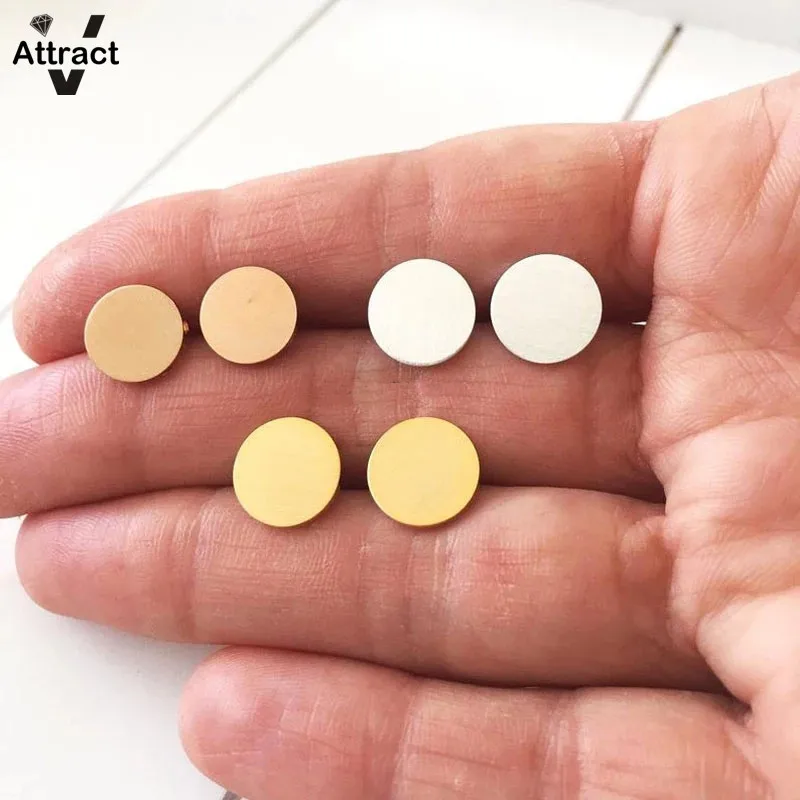 V привлечь Милые простые геометрические круглый Серьги гвоздики для Для женщин и